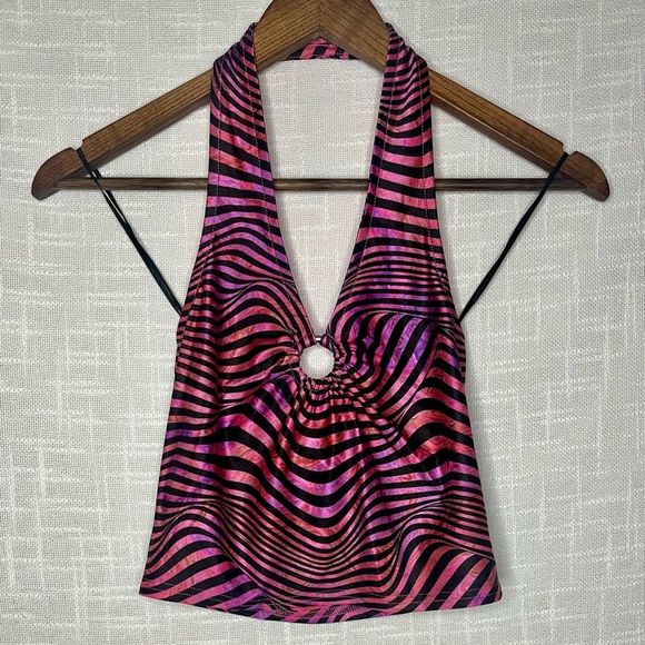 🌿NWOT•UO•Y2K•Cropped•Halter Top•Size S• - Picture 2 of 14